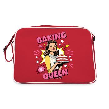 Baking Cake Baking Queen Baking Fairy Baker Pop Art - Retro Bag - red/white - Back