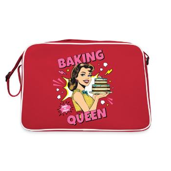 Baking Cake Baking Queen Baking Fairy Baker Pop Art - Retro Bag - red/white - Back