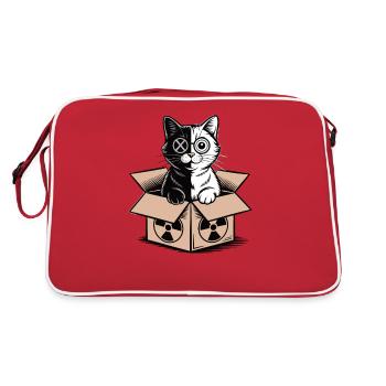 Schrödinger’s Cat in a Box Quanten-Nerd Statement - Retro Tasche - Rot/Weiß - Hinten