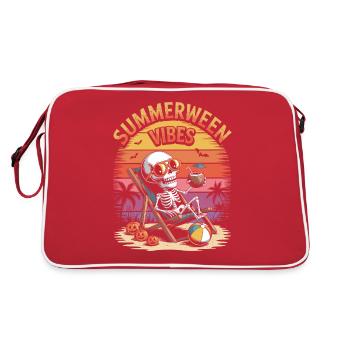 summerween vibes Halloween im Sommer - Retro Tasche - Rot/Weiß - Hinten
