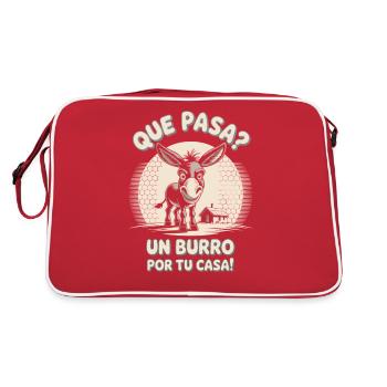 Funny donkey design - Retro Bag - red/white - Back