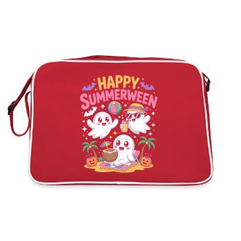 Happy Summerween - Retro Tasche - Rot/Weiß - Hinten