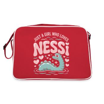 Just a girl who loves Nessi - Retro Bag - red/white - Back
