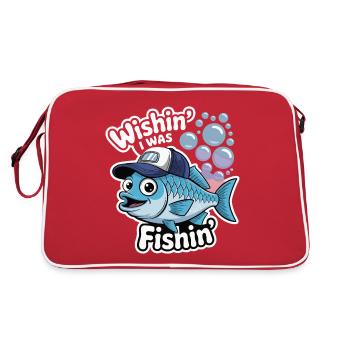 FISH, WISHIN J’ÉTAIS FISHIN - Sac Retro - rouge/blanc - Dos