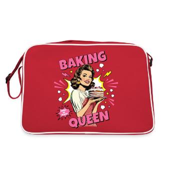 Baking Cake Baking Queen Baking Fairy Baker Pop Art - Retro Bag - red/white - Back