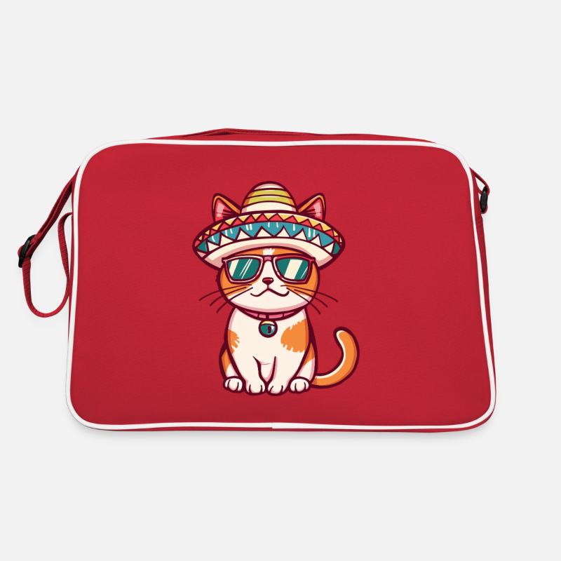 Chat Bande Dessinée Drôle Sombrero Sac Retro