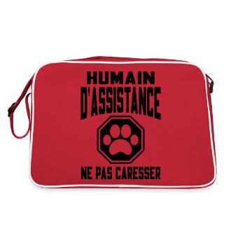 Humain d’assistance Ne pas caresser - Sac Retro - rouge/blanc - Dos