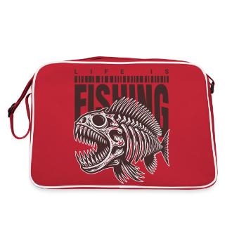 Fishing Skull – Poisson squelette pour les fans inconditionnels - Sac Retro - rouge/blanc - Dos