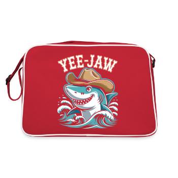 Yee Jaw Funny Cowboy Shark - Retro Bag - red/white - Back