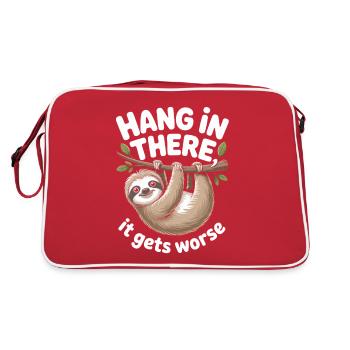 Accroche-toi là-bas drôle de paresseux - Sac Retro - rouge/blanc - Dos