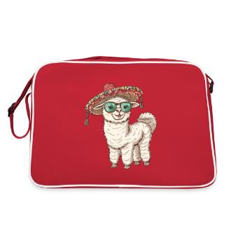 Alpaga Lama Drôle Sombrero - Sac Retro - rouge/blanc - Dos