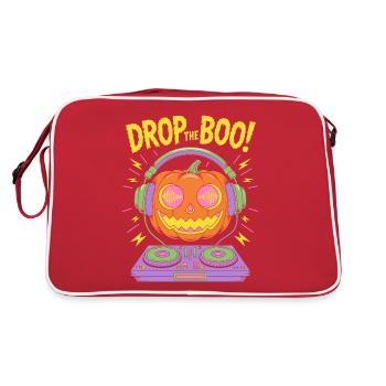 drop the boo EDM HalloweenDJ Kürbis - Retro Tasche - Rot/Weiß - Hinten