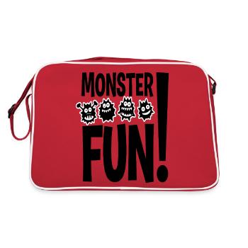 Monster Fun - Retro Tasche - Rot/Weiß - Hinten