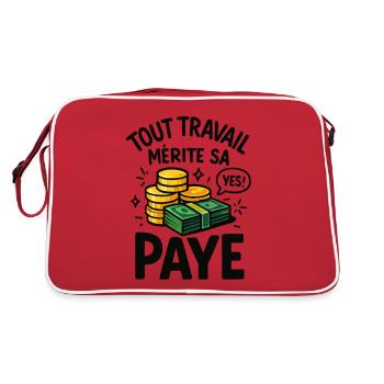Every Labor deserves its pay - Retro Bag - red/white - Back