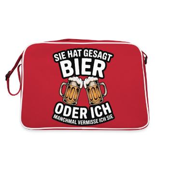 Elle a dit : la bière ou moi. Tu me manques - Sac Retro - rouge/blanc - Dos