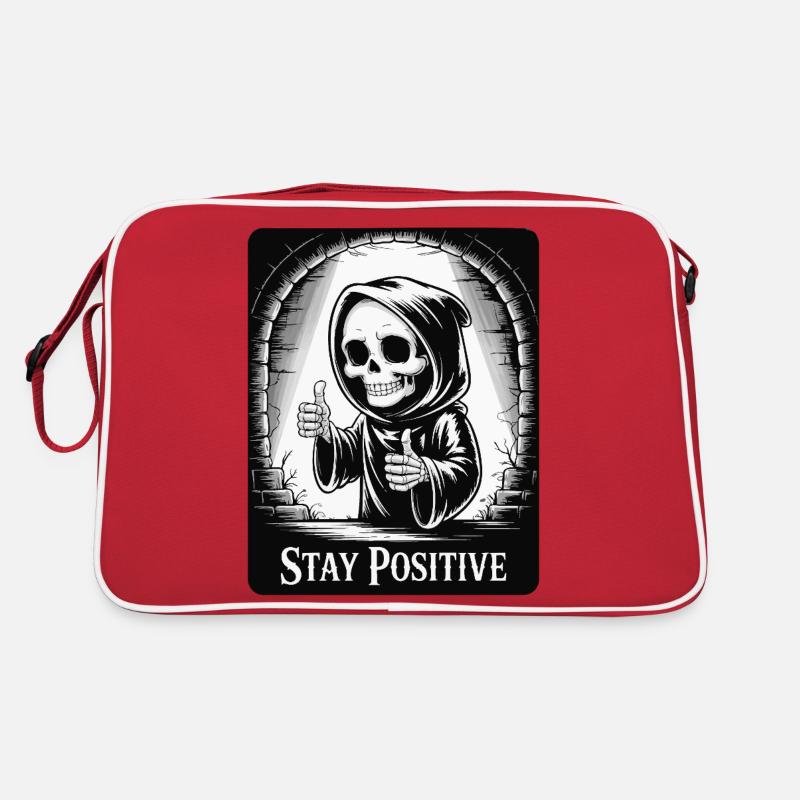 Restez positif – Grim Reaper Skeleton Design Humour Sac Retro