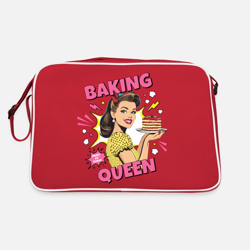 Backen Torte Backkönigin Backfee Bäckerin Pop Art Retro Tasche