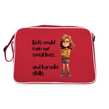 Kids would ruin our social lives... - Retro Bag - red/white - Back