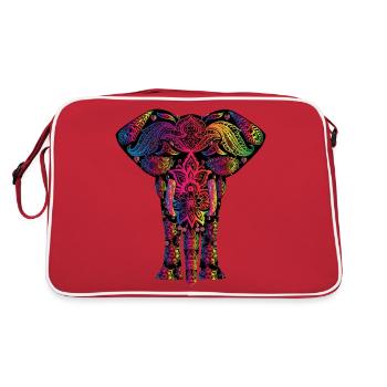 Elefant - Retro Tasche - Rot/Weiß - Hinten