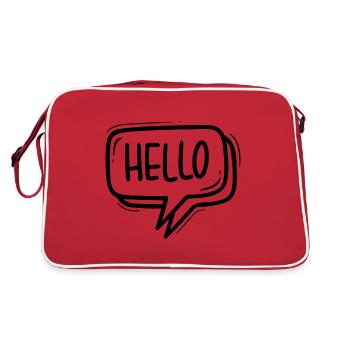 HELLO SPEECH BUBBLE GREETING SALUTATION WELCOME - Retro Bag - red/white - Back