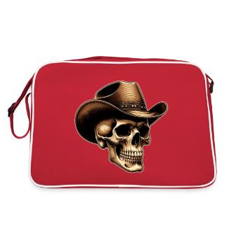 Drôle de crâne fantaisiste avec chapeau de cow-boy Stetson - Sac Retro - rouge/blanc - Dos