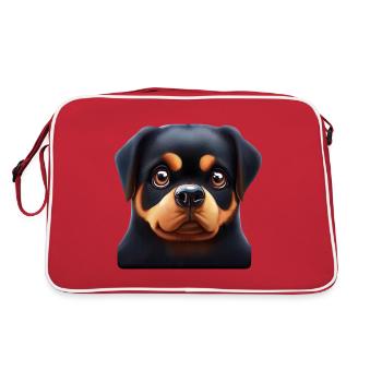 Design Rottweiler ludique - Sac Retro - rouge/blanc - Dos