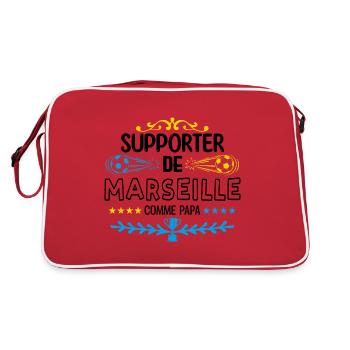 supporteur de Marseille. OM - Sac Retro - rouge/blanc - Dos