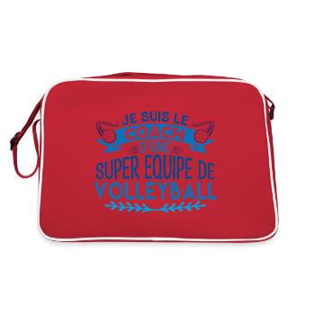 Coach Volleyball | Cadeau coach Volleyball coach - Sac Retro - rouge/blanc - Dos
