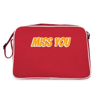 miss you - Retro Tasche - Rot/Weiß - Hinten