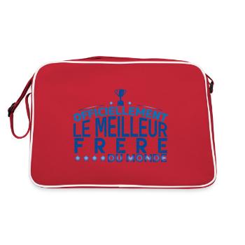 frère meilleur frère mon frérot cadeau frère !! - Sac Retro - rouge/blanc - Dos