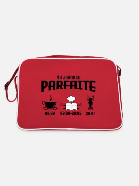 Ma journée parfaite à cuisiner drôle - Sac Retro - rouge/blanc - Dos