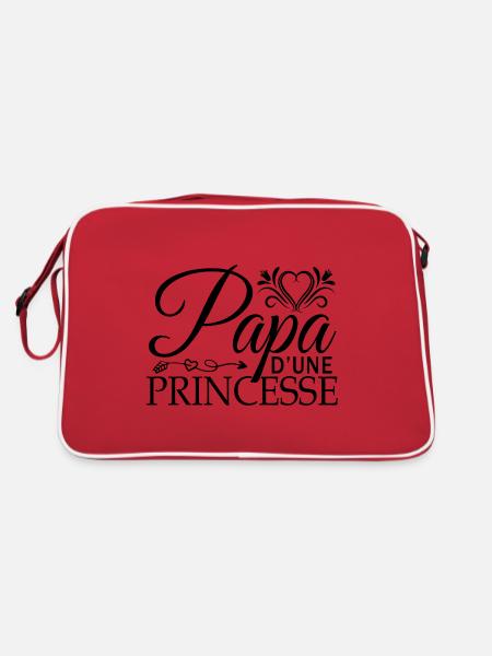 Papa fête des pères cadeau pour mon père fille !! - Sac Retro - rouge/blanc - Dos