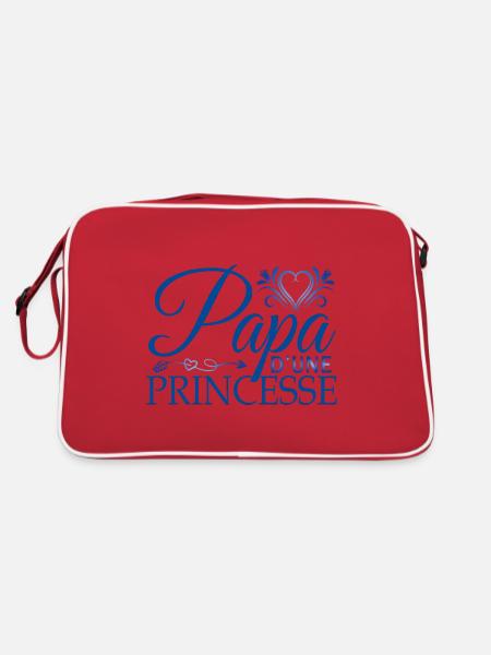 Papa fête des pères cadeau pour mon père fille - Sac Retro - rouge/blanc - Dos