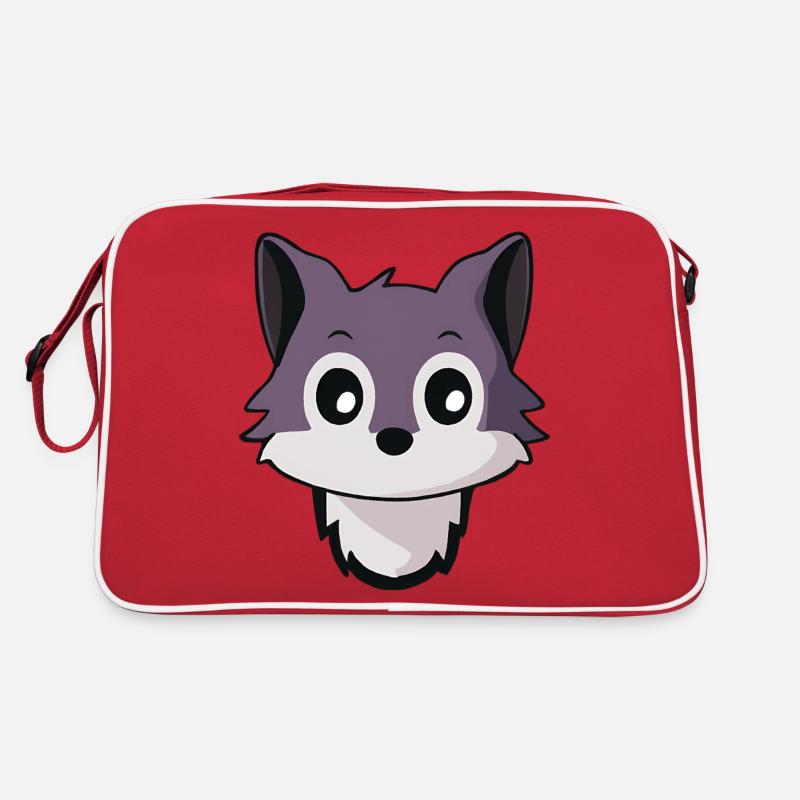 Conception de tête de loup de chien husky Sac Retro