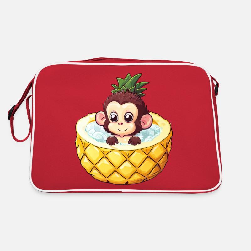 bains de singe à l’ananas - Drôle de design d’été Sac Retro