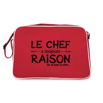 Le chef a toujours raison je suis le chef humour ! - Sac Retro - rouge/blanc - Dos