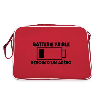 batterie faible besoin d un apero cadeau noel - Sac Retro - rouge/blanc - Dos
