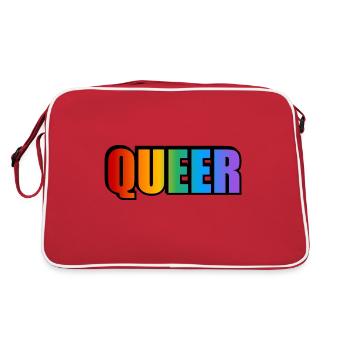 Queer - Retro Tasche - Rot/Weiß - Hinten