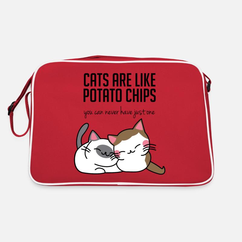 Chats: Les chats sont comme des pommes chips ... Sac Retro