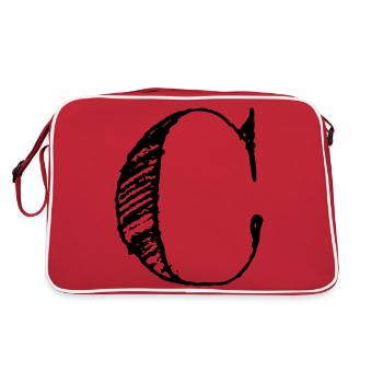 Lettre C Géante - à la main (noir) - Sac Retro - rouge/blanc - Dos