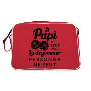 Si Papi Ne Peut Pas La Dégommer Personne Ne Peut - Sac Retro - rouge/blanc - Dos