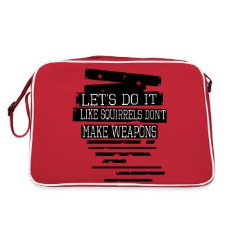 funky geek love sayings child hippie festival - Retro Bag - red/white - Back
