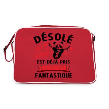 Cet Homme est déjà Pris par Une Femme Fantastique - Sac Retro - rouge/blanc - Dos