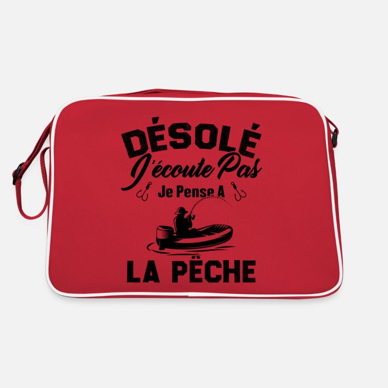 Désolé J'écoute Pas Je Pense A La Pêche Humour Sac Retro