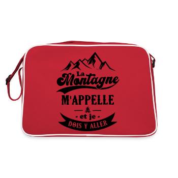La montagne m'appelle et je dois y aller - Sac Retro - rouge/blanc - Dos