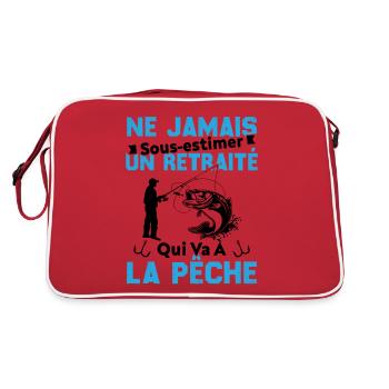 Ne Jamais Sous Estimer Un Retraité Pêcheur - Sac Retro - rouge/blanc - Dos