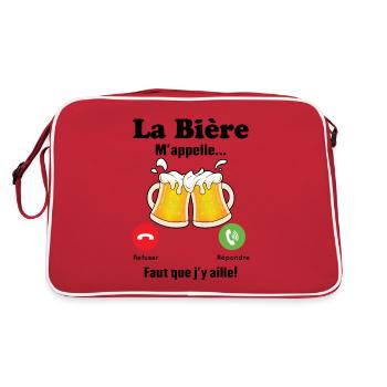 La Bière m'appelle - Sac Retro - rouge/blanc - Dos