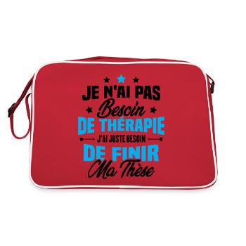 J'ai juste besoin de finir ma thèse - Sac Retro - rouge/blanc - Dos