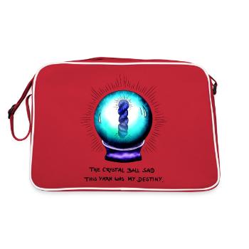 Wolle kommt von Wollen, nicht von Brauchen - Retro Tasche - Rot/Weiß - Hinten