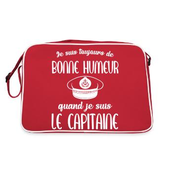 Toujours de bonne humeur quand je suis capitaine - Sac Retro - rouge/blanc - Dos